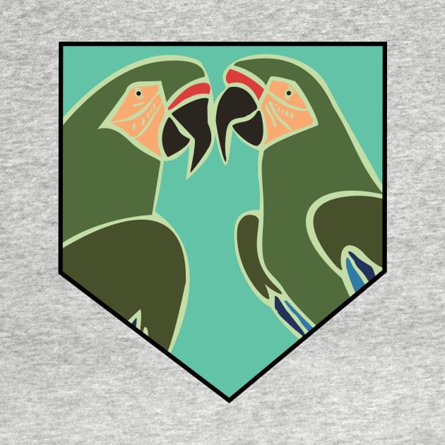 Parrots in a pocket teal by fritzco